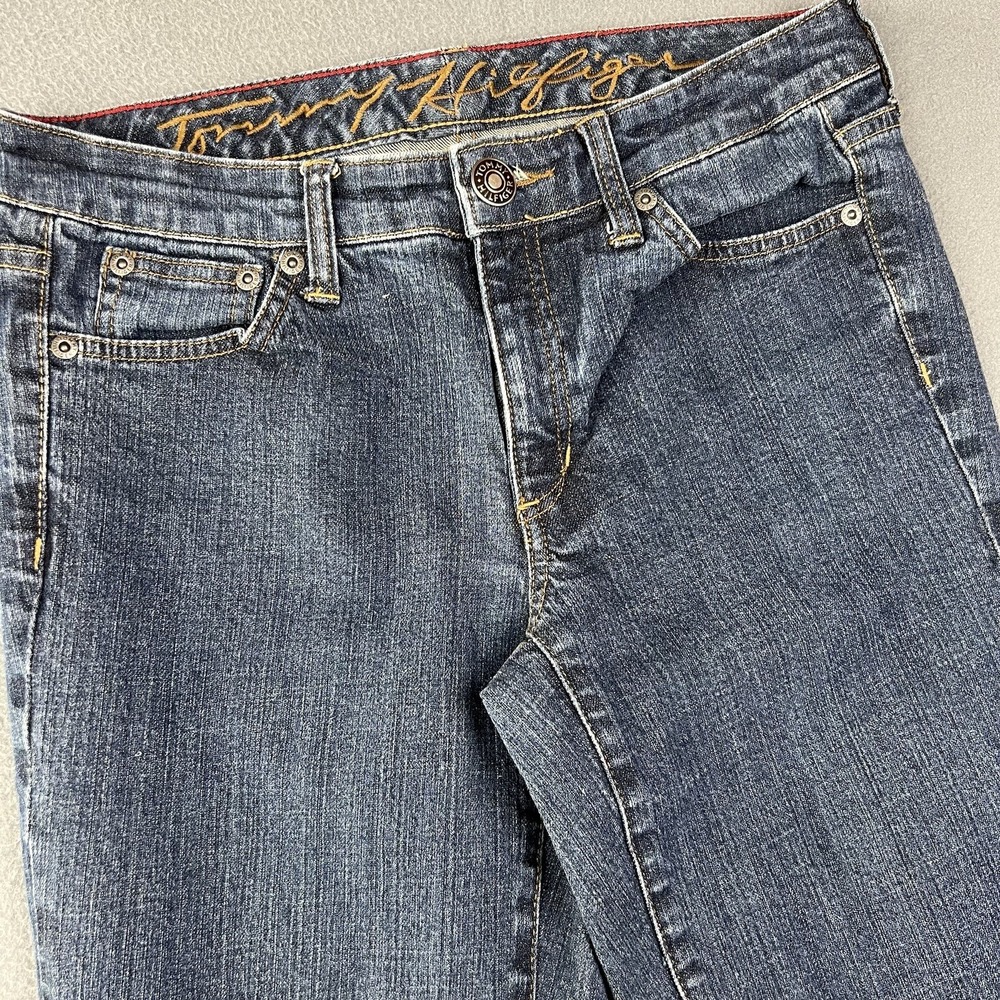 Tommy‎ Hilfiger Capri Jean Shorts Womens 6 Blue Cropped Dark Wash Denim Low Rise